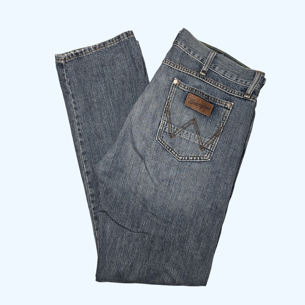 Wrangler Retro Slim Straight Jeans Mens 36x34 Western‎ Cowboy Denim 88MWZDK